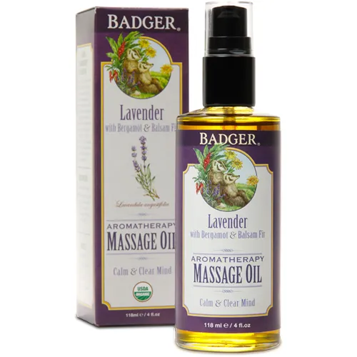 Lavender Massage Oil 4 fl oz By W.S. Badger Company