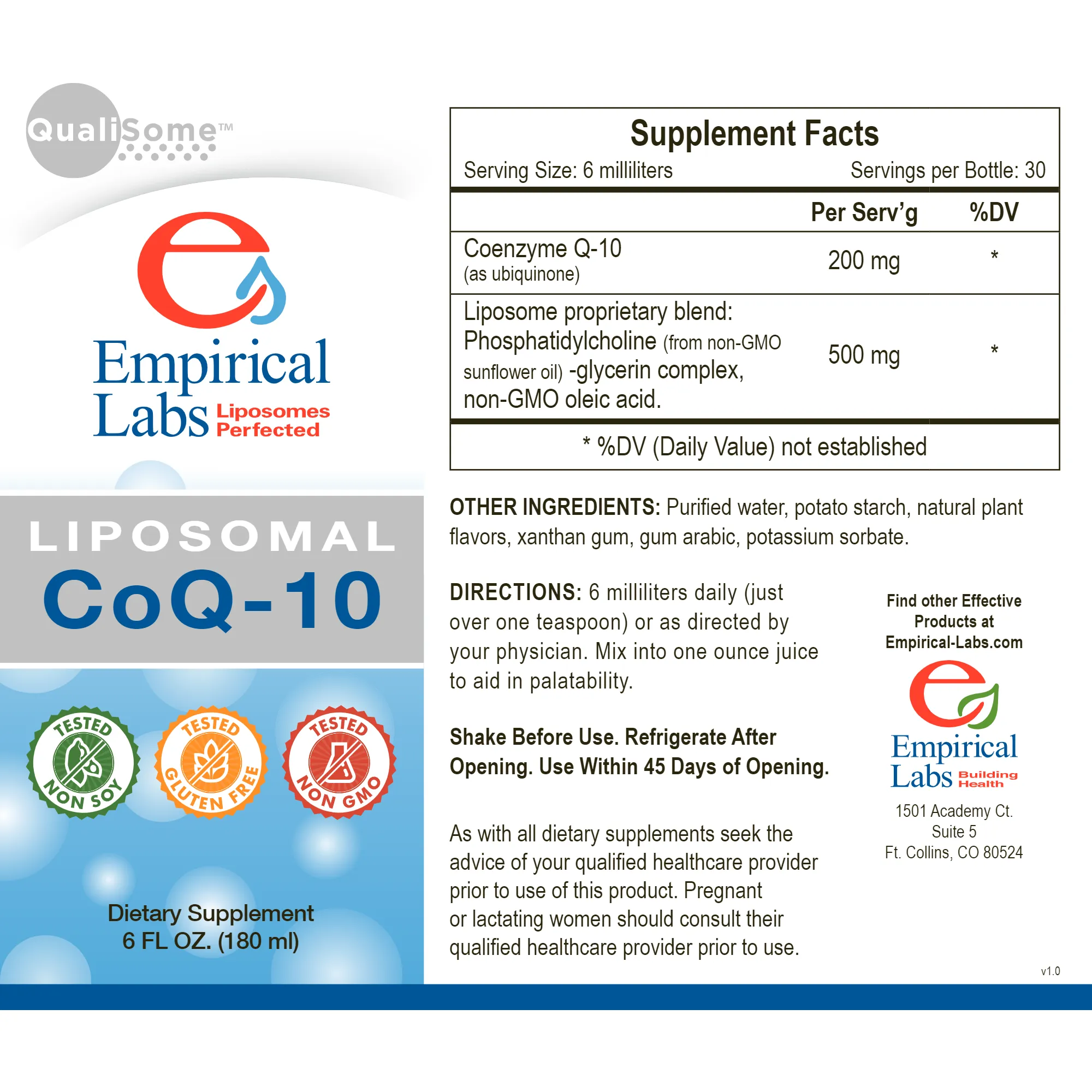 Liposomal CoQ-10 6 fl oz by Empirical Labs