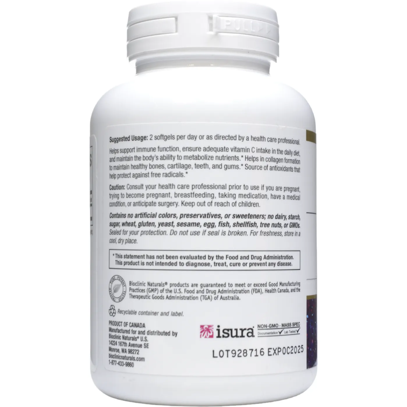 Liposomal Vitamin C 1000 mg 90 softgels by Bioclinic Naturals