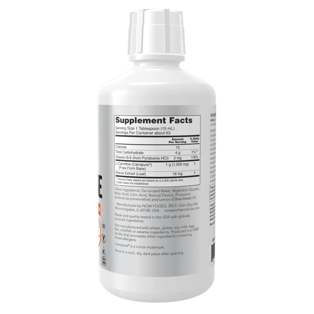 Liquid L-Carnitine 1000 mg Citrus 16 fl oz by NOW