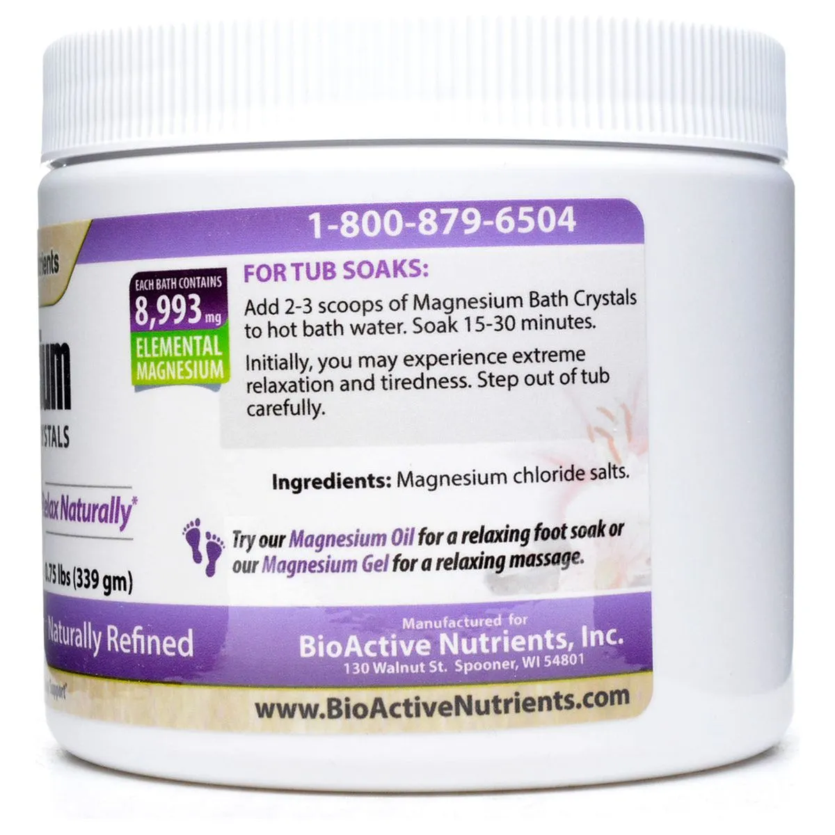 Magnesium Bath Crystals .75 lbs by BioActive Nutrients