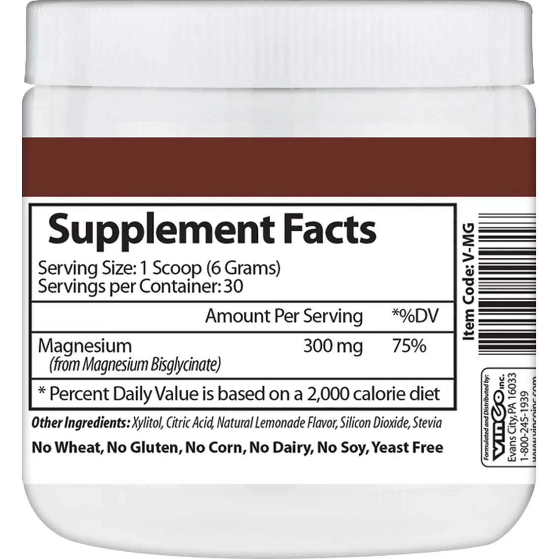 Magnesium Bisglycinate 6.35 oz by Vinco