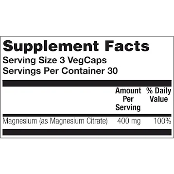 Magnesium Citrate 400 mg 90 vcaps by Solaray