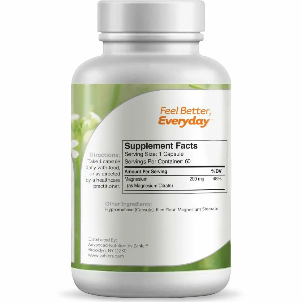 Magnesium Citrate 60 caps by Zahler