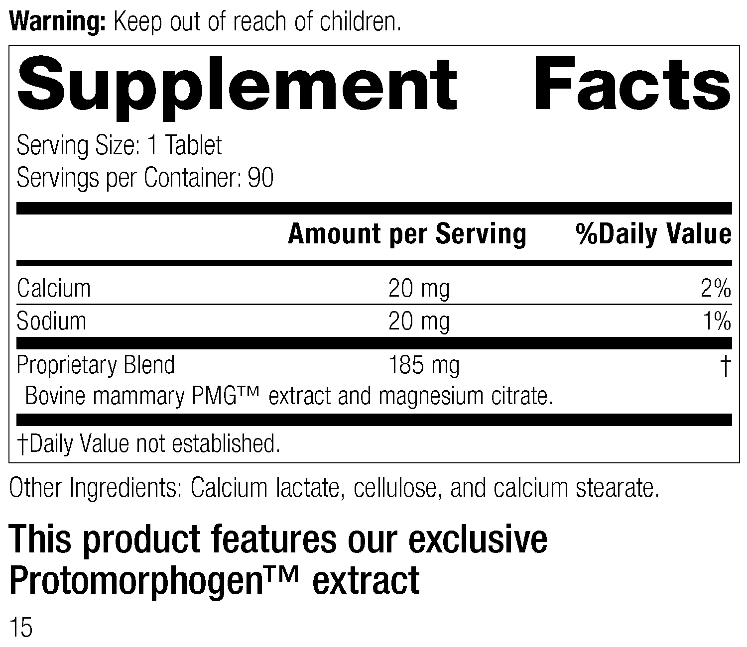 Mammary PMG. 90 Tablets