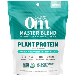 Master Blend Plant Protein Unsweetened 17.07 oz by Om Mushroom