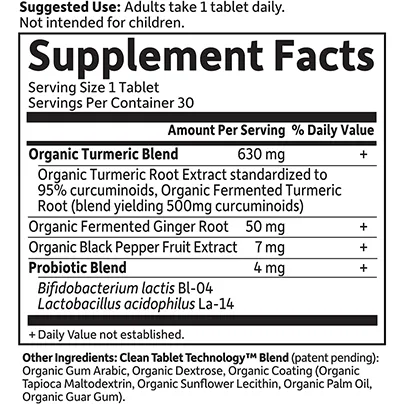 Maximum Strength Turmeric. Org 30 vtabs By Garden Of Life
