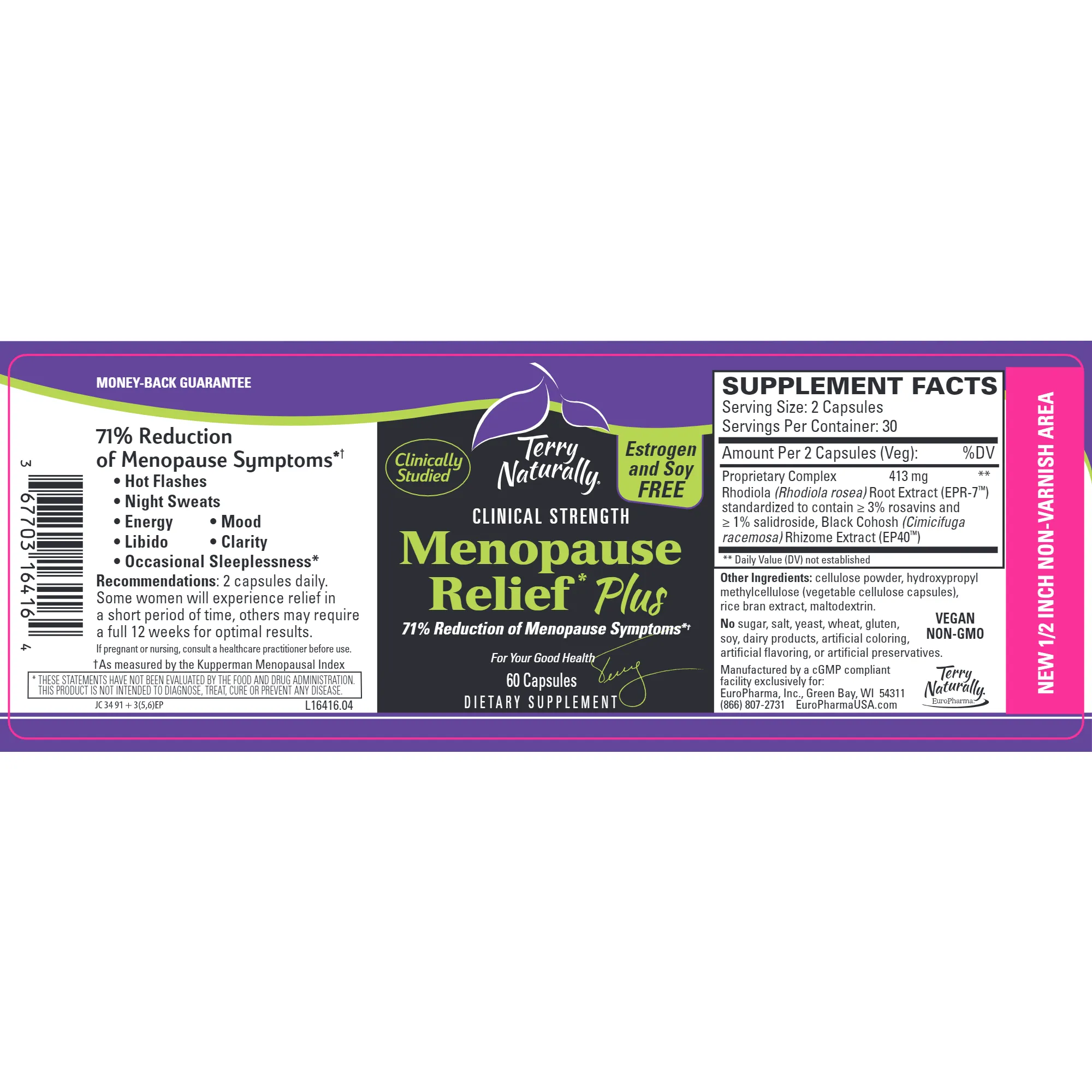 Menopause Relief Plus 60 caps by Terry Naturally