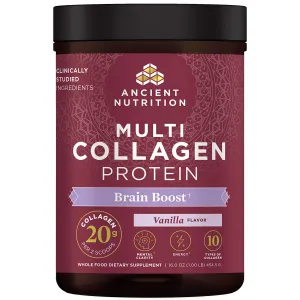 Multi Collagen Protein Brain Boost Powder Vanilla 16 oz by Ancient Nutrition