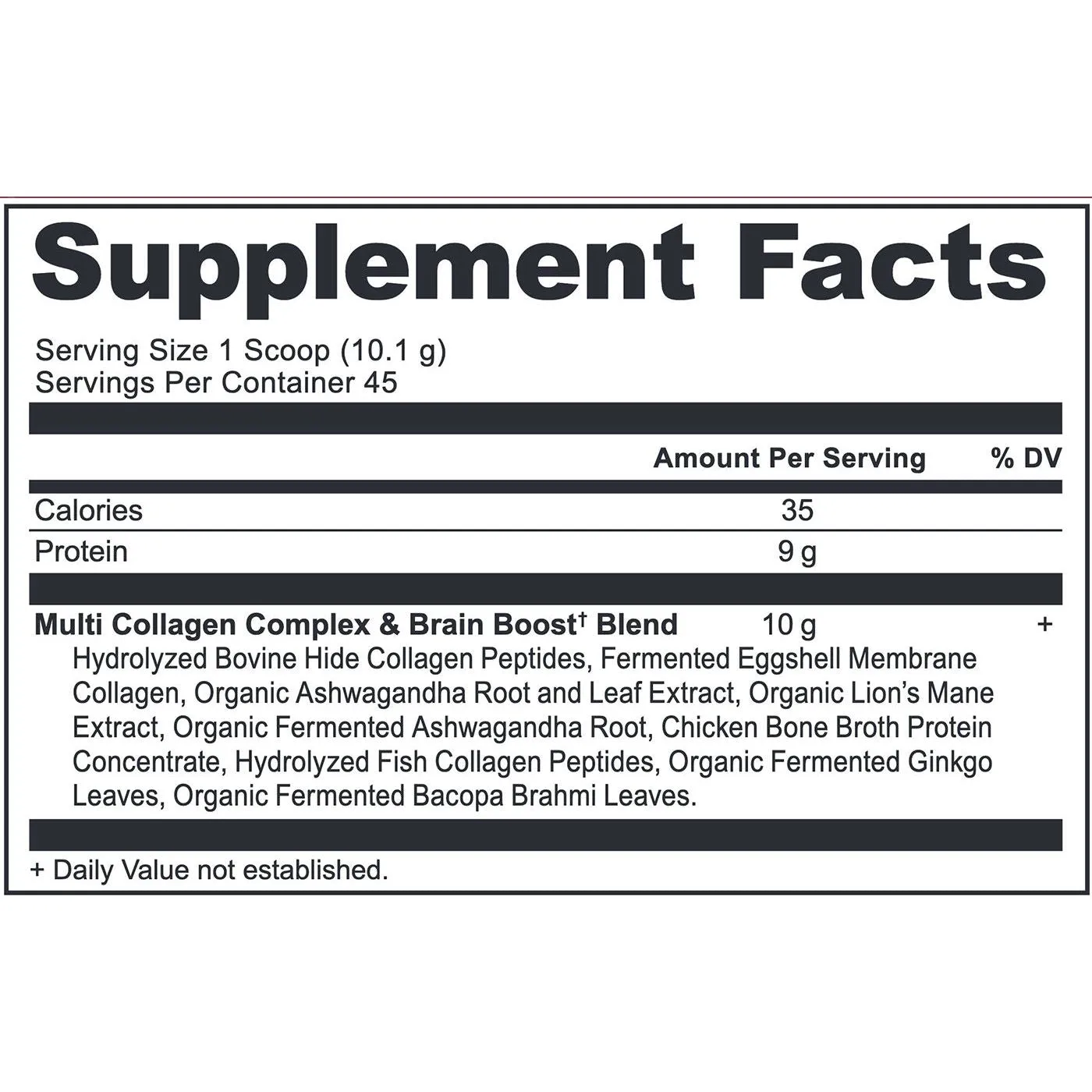 Multi Collagen Protein Brain Boost Powder Vanilla 16 oz by Ancient Nutrition