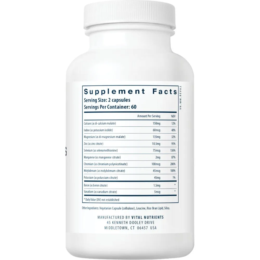 Multi Minerals Citrate No Cu/F 120 caps by Vital Nutrients