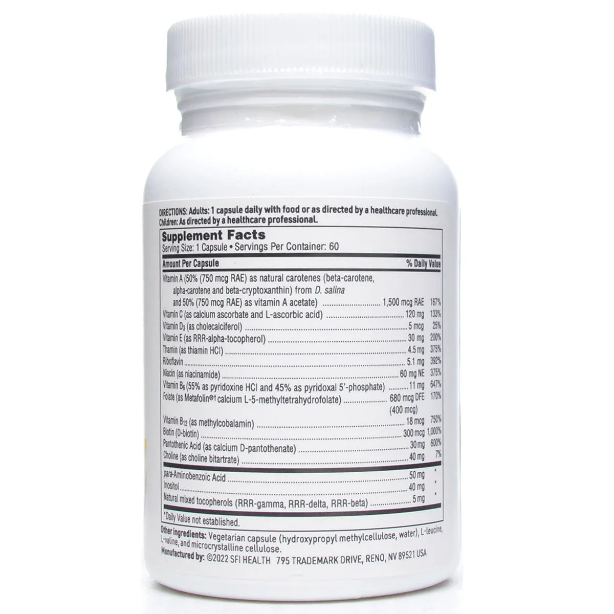 Multi-Vitamin Complex 60 vegcap by  Klaire Labs/SFI Health