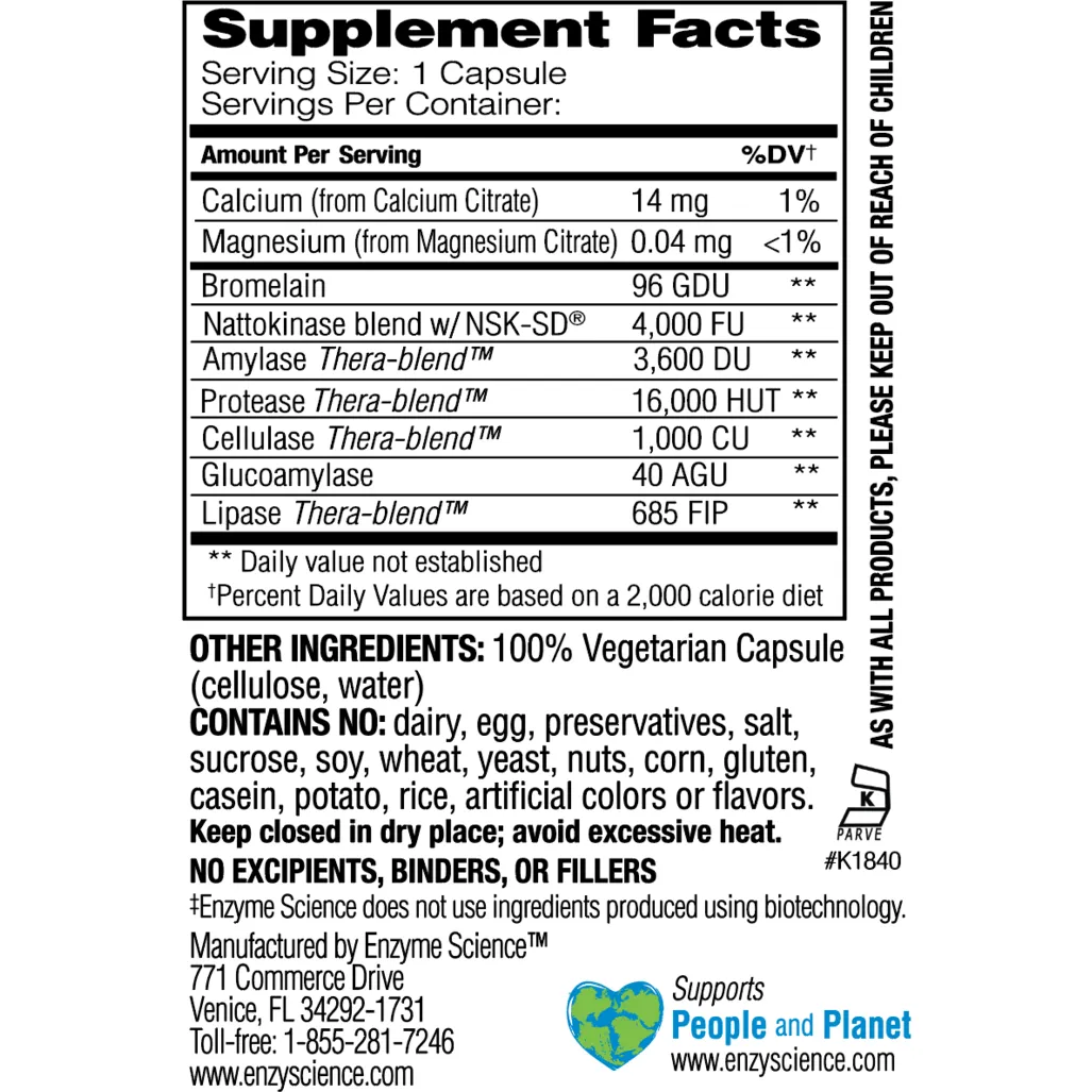 Nattokinase Pro 60 Capsules By Enzyme Science