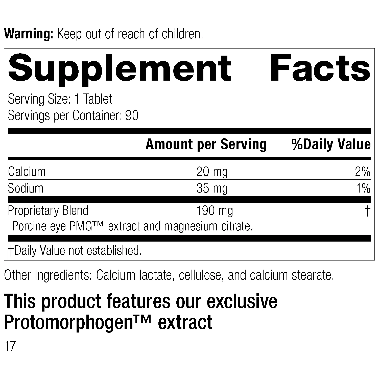 Oculotrophin PMG. 90 Tablets