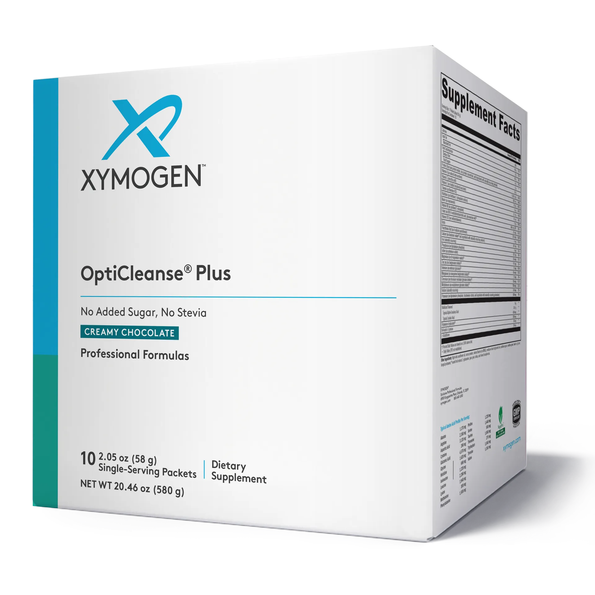 OptiCleanse Plus: Creamy Chocolate (No Added Sugar. No Stevia) 10 Servings by Xymogen