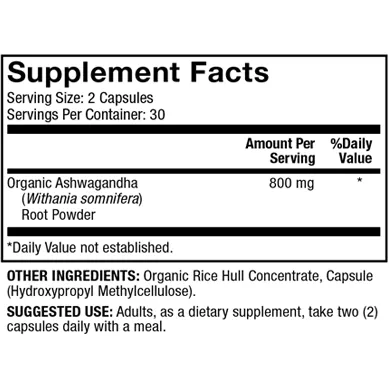 Organic Ashwagandha 60 caps by Dr. Mercola