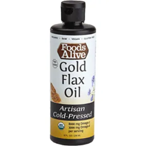 Organic Gold Flax Seed Oil 8 fl oz by Foods Alive
