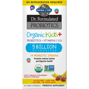 Organic Kids Probiotics Strw/Ban SS 30chew by Garden Of Life