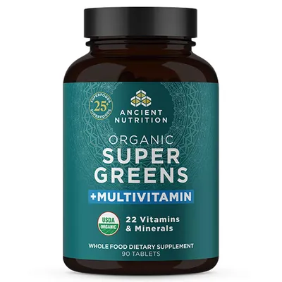 Organic SuperGreens   Multivitamin 90 tablets by Ancient Nutrition