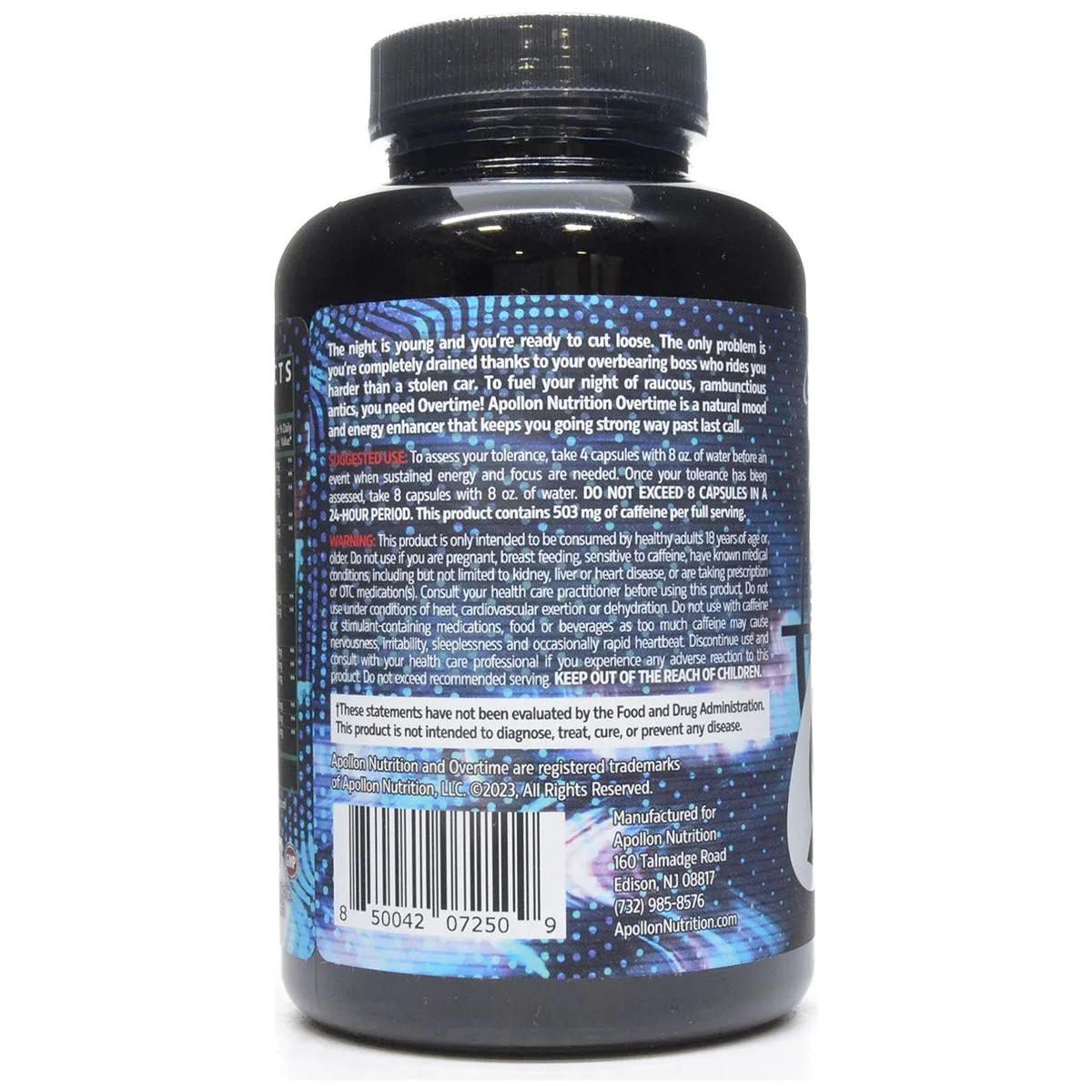 Overtime Nootropic Stim Energy 160 caps by Apollon Nutrition
