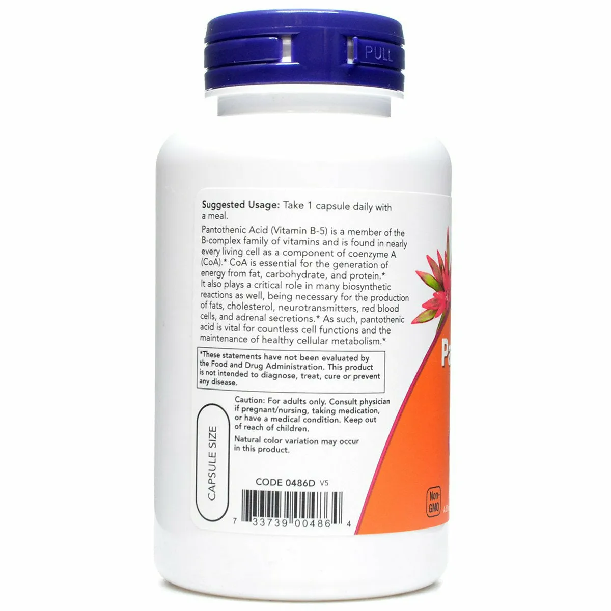 Pantothenic Acid 500 mg 100 caps by NOW