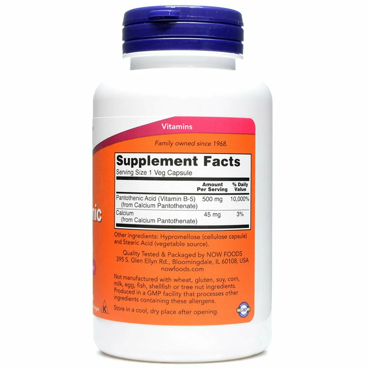 Pantothenic Acid 500 mg 100 caps by NOW