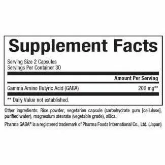 Pharma Gaba 100 mg 60 vegcaps By Natural Factors