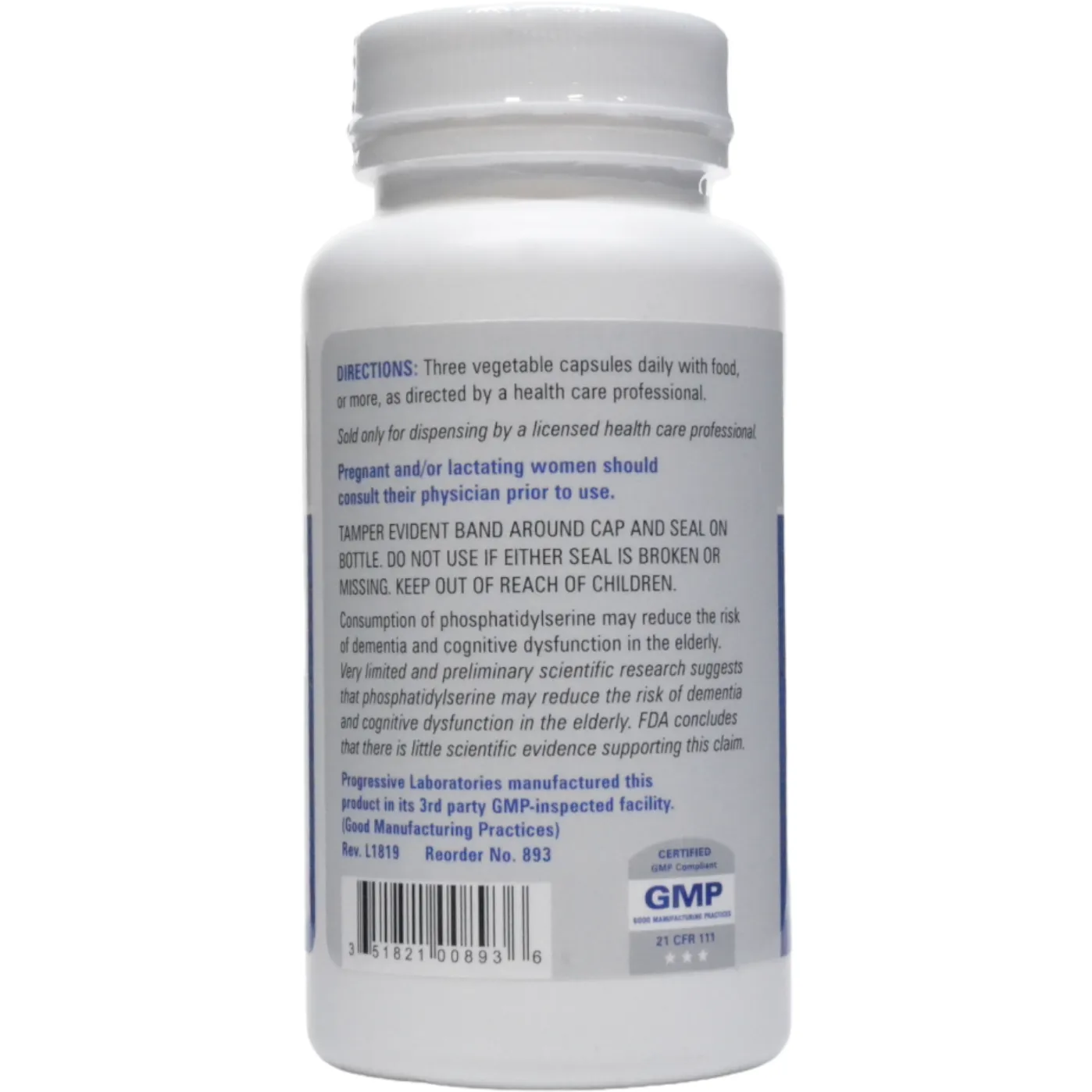 Phosphatidyl Serine 60 vcaps by Progressive Labs