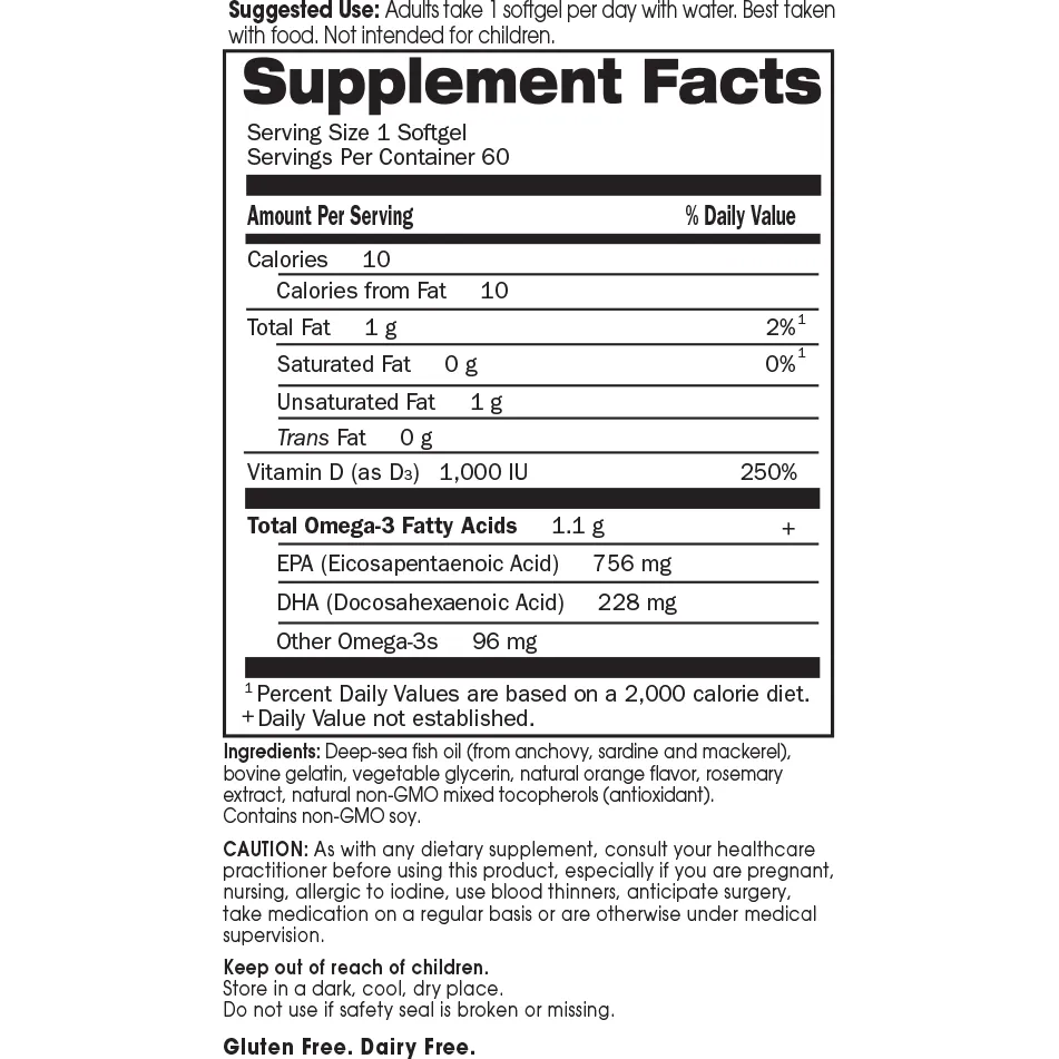 Platinum Omega 3 Fish Oil Or 60 softgels by Garden Of Life
