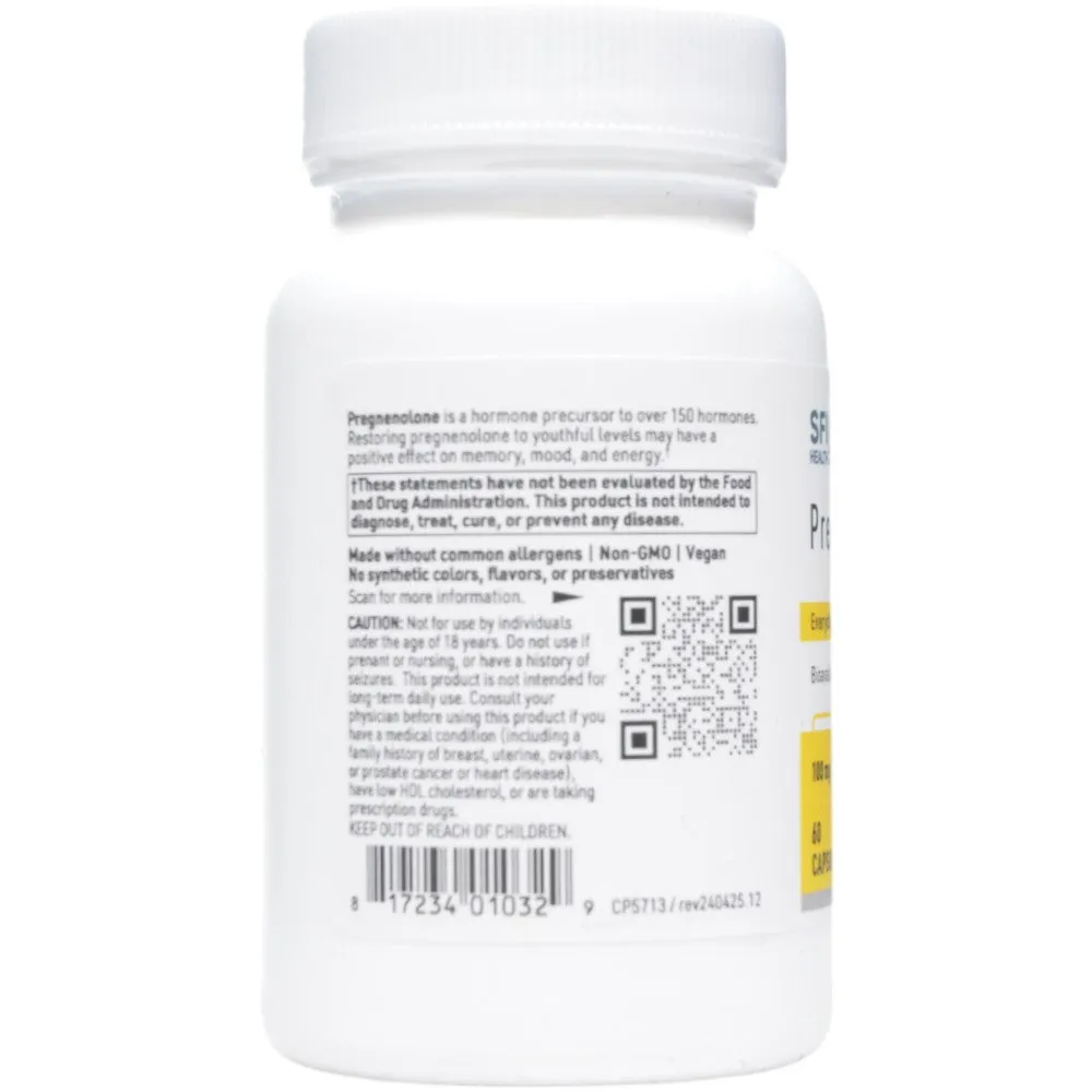 Pregnenolone 100 mg 60 vcaps by Klaire Labs/SFI Health