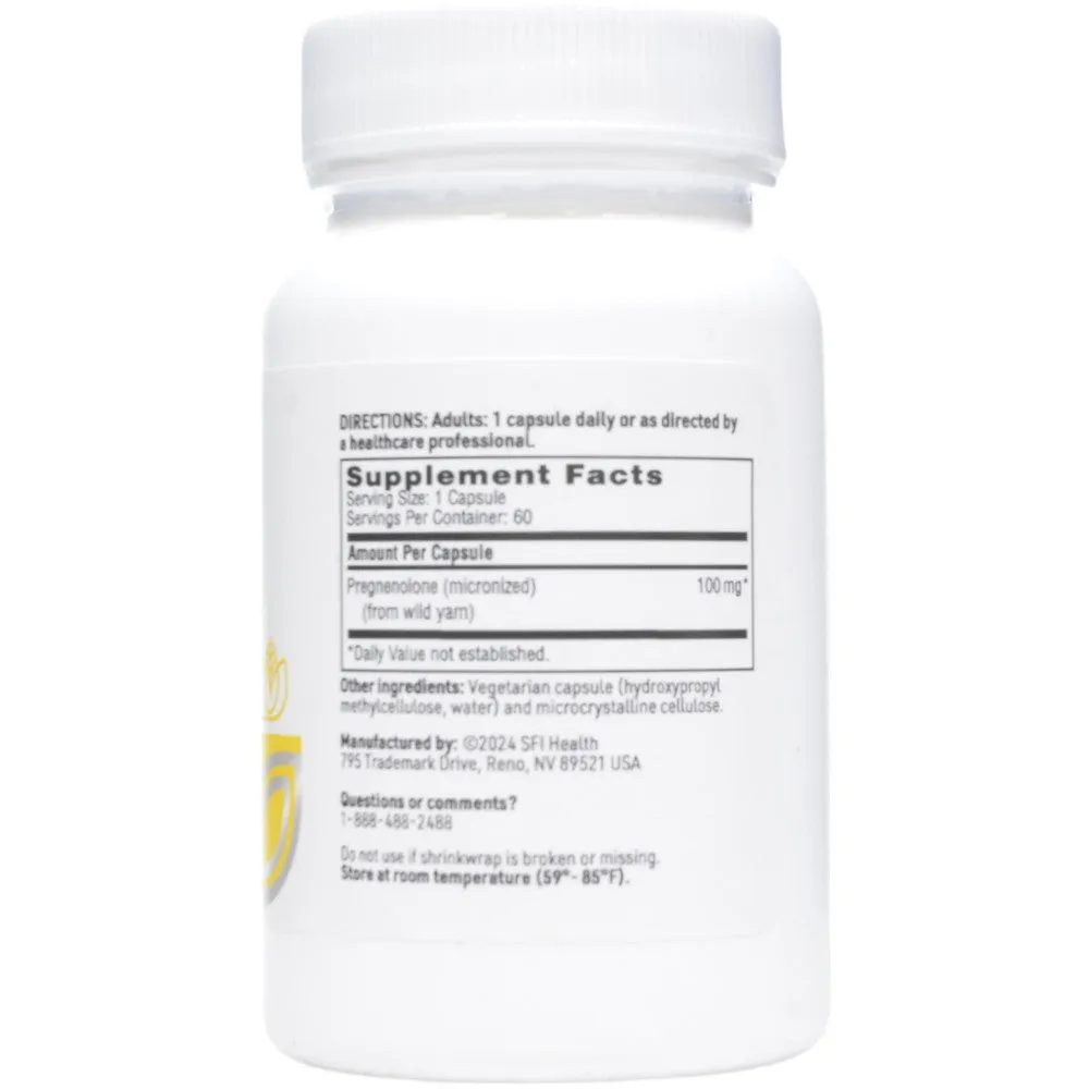 Pregnenolone 100 mg 60 vcaps by Klaire Labs/SFI Health