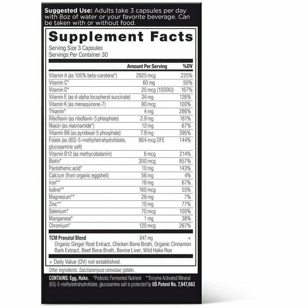 Prenatal TCM 90 caps By Ancient Nutrition