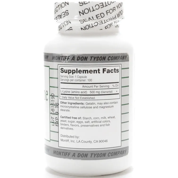 Pure L-Lysine 500 mg by Montiff