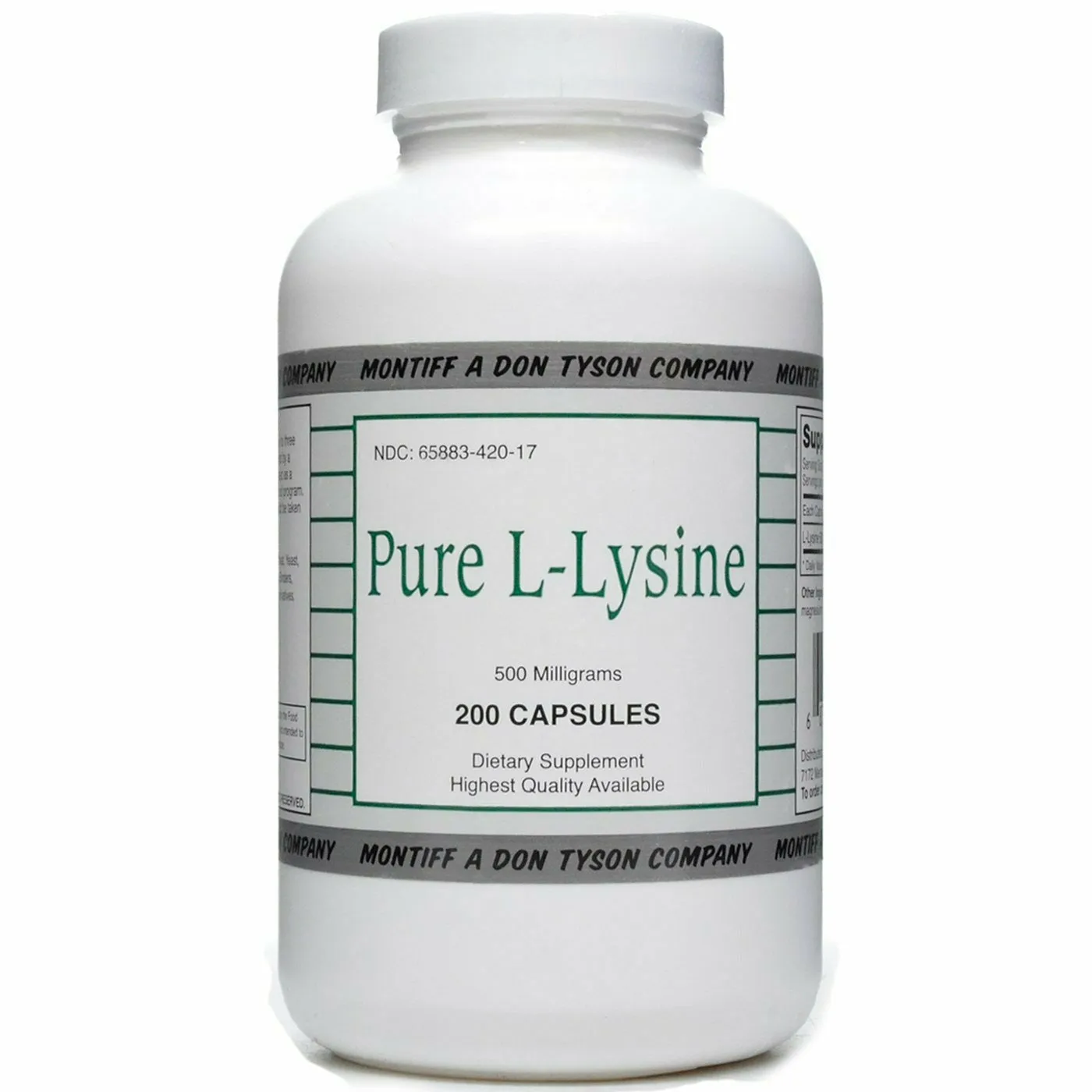 Pure L-Lysine 500 mg by Montiff