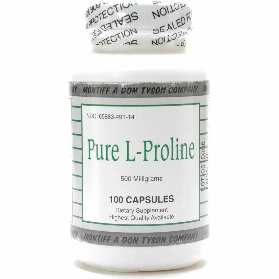 Pure L-Proline 500 mg 100 caps by Montiff