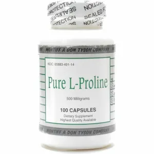 Pure L-Proline 500 mg 100 caps by Montiff