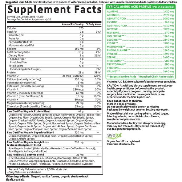 RAW Organic Fit Protein: Original 15.69 oz by Garden of Life Sport
