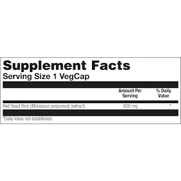 Red Yeast Rice 600 mg 90 vegcaps by Solaray