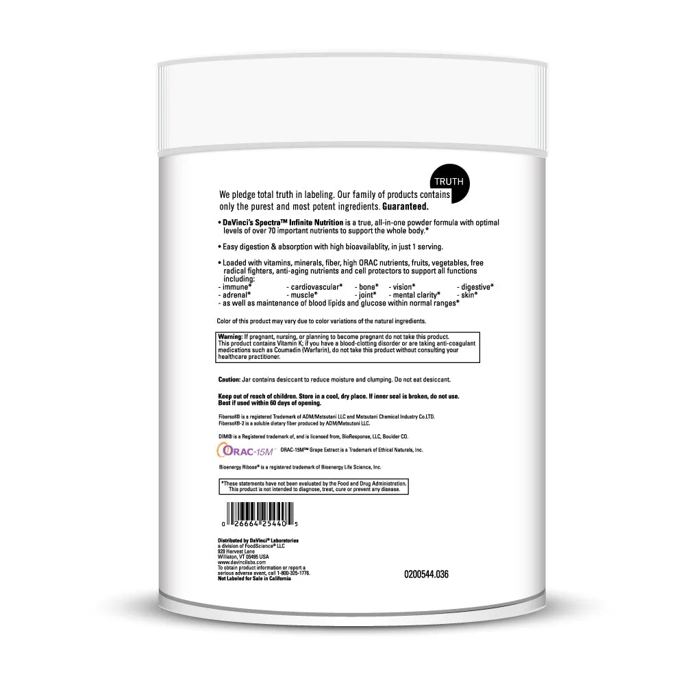 Spectra Infinite Nutrition 3.09 lbs by Davinci Labs
