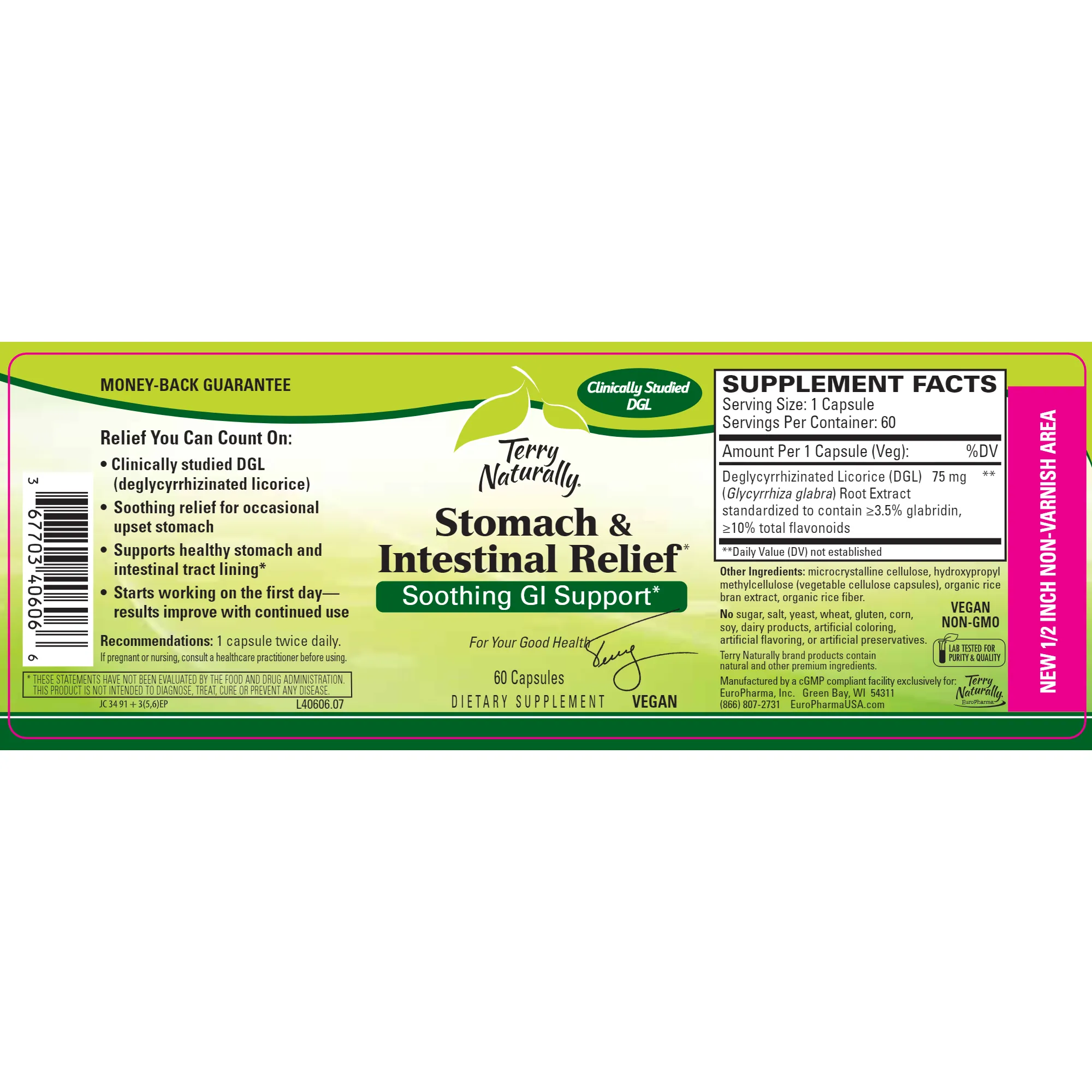 Stomach & Intestinal Relief 60 caps by Terry Naturally