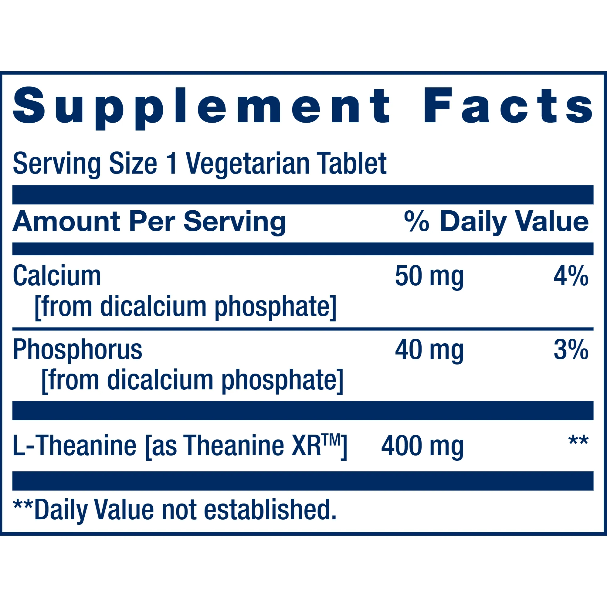 Theanine XR Stress Relief 30 tabs by Life Extension