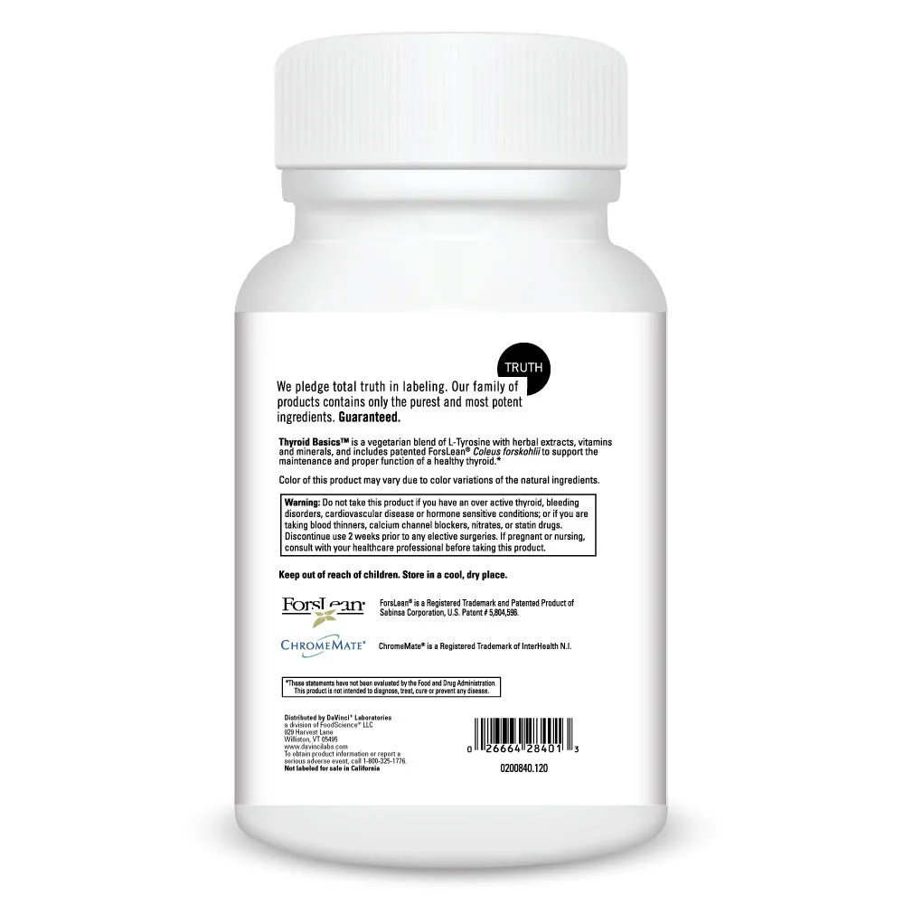 Thyroid Basics 120 caps by Davinci Labs
