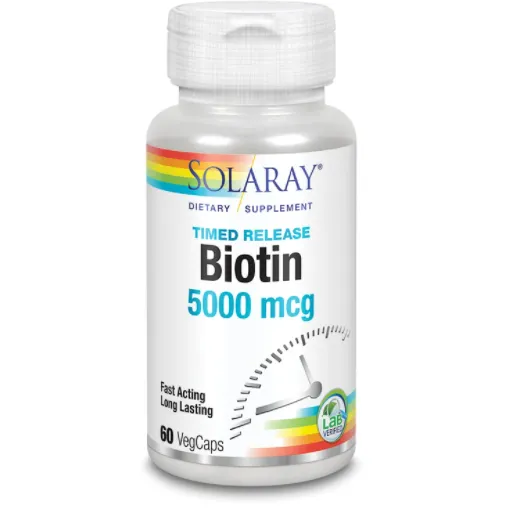Timed Release Biotin 5000 mcg 60 vcaps by Solaray