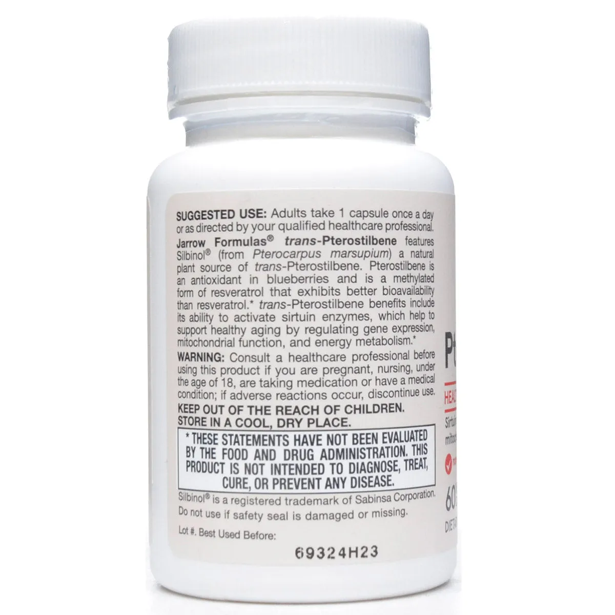 Trans-Pterostilbene 60 caps by Jarrow Formulas