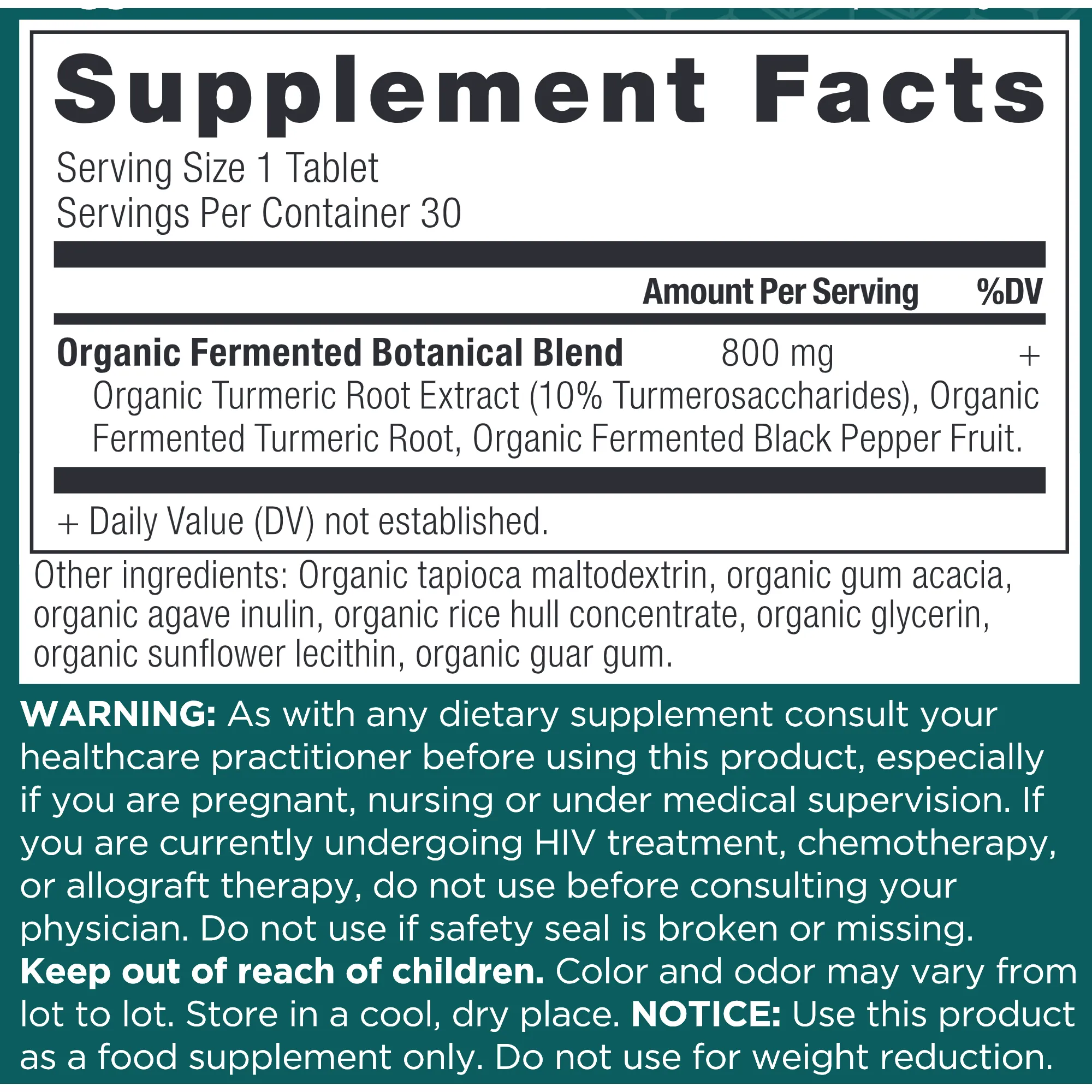 Turmeric 30 tabs by Ancient Nutrition