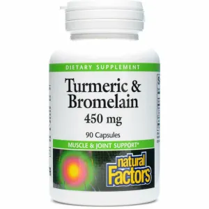Turmeric & Bromelain 450 mg 90 caps by Natural Factors