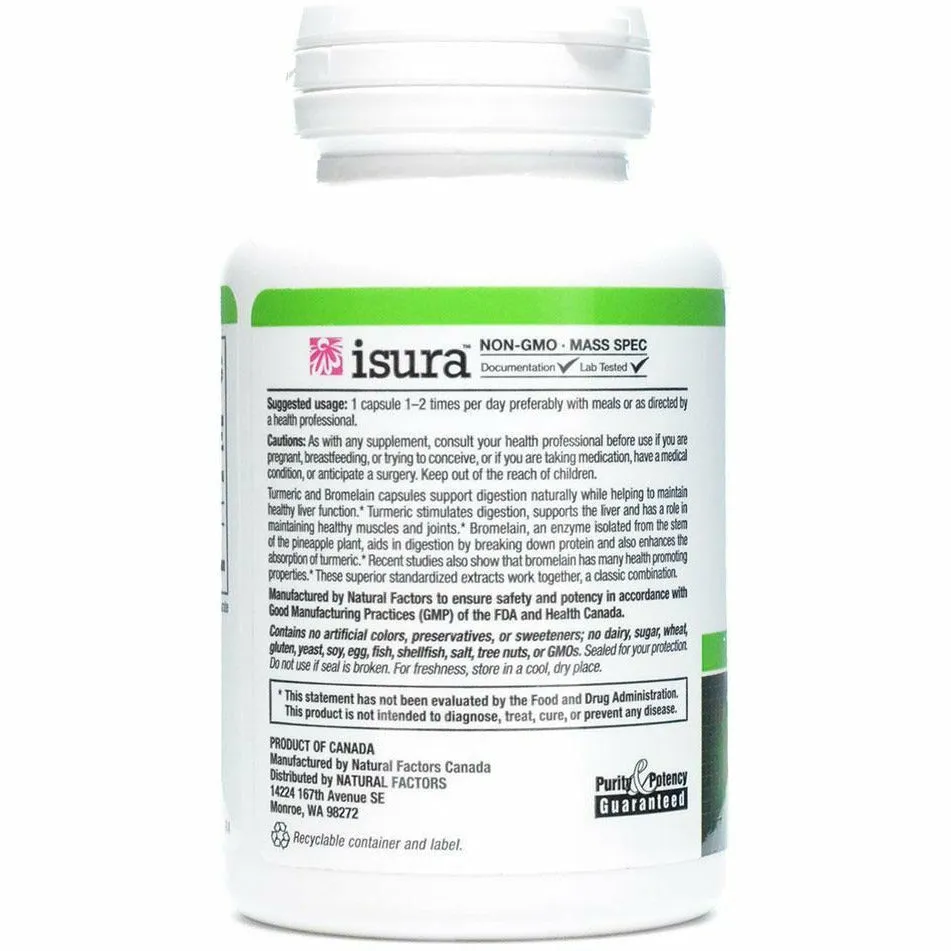 Turmeric & Bromelain 450 mg 90 caps by Natural Factors