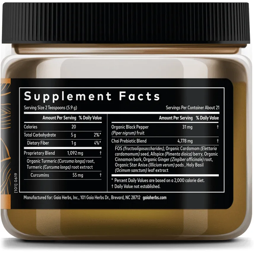 Turmeric Boost Restore Powder 4.3 oz (21 servings) by Gaia Herbs