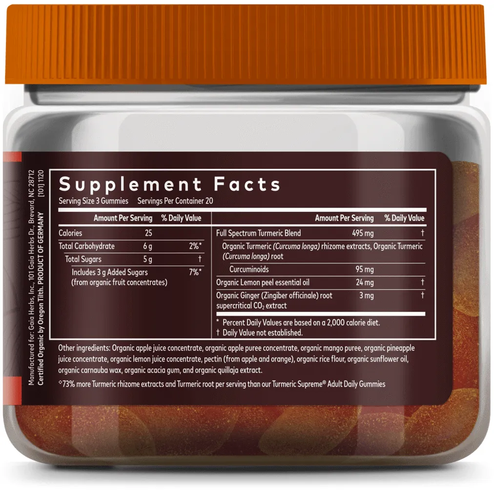 Turmeric Supreme Extra Strength 60 gummies by Gaia Herbs