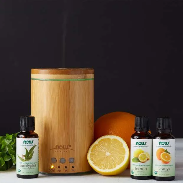 Ultrasonic Oil Diffuser Bamboo Wood by NOW